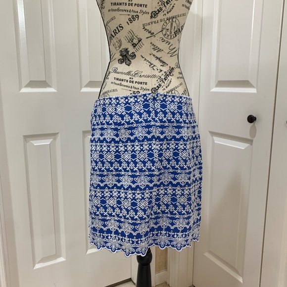 NEW $80 Loft Embroidered Shift Skirt w lining - Picture 3 of 8